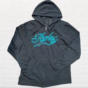 Well worn Hurley zip up sweater for men size Large (L)